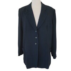 SONIA RYKIEL navy wool blend jacket F 46 US 14